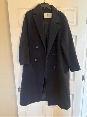 Aritzia Women’s Navy Wool Slouch Coat